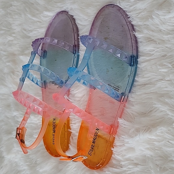 Steve Madden Multi-color Jelly Sandals Girls Size 4 Youth - Picture 2 of 7